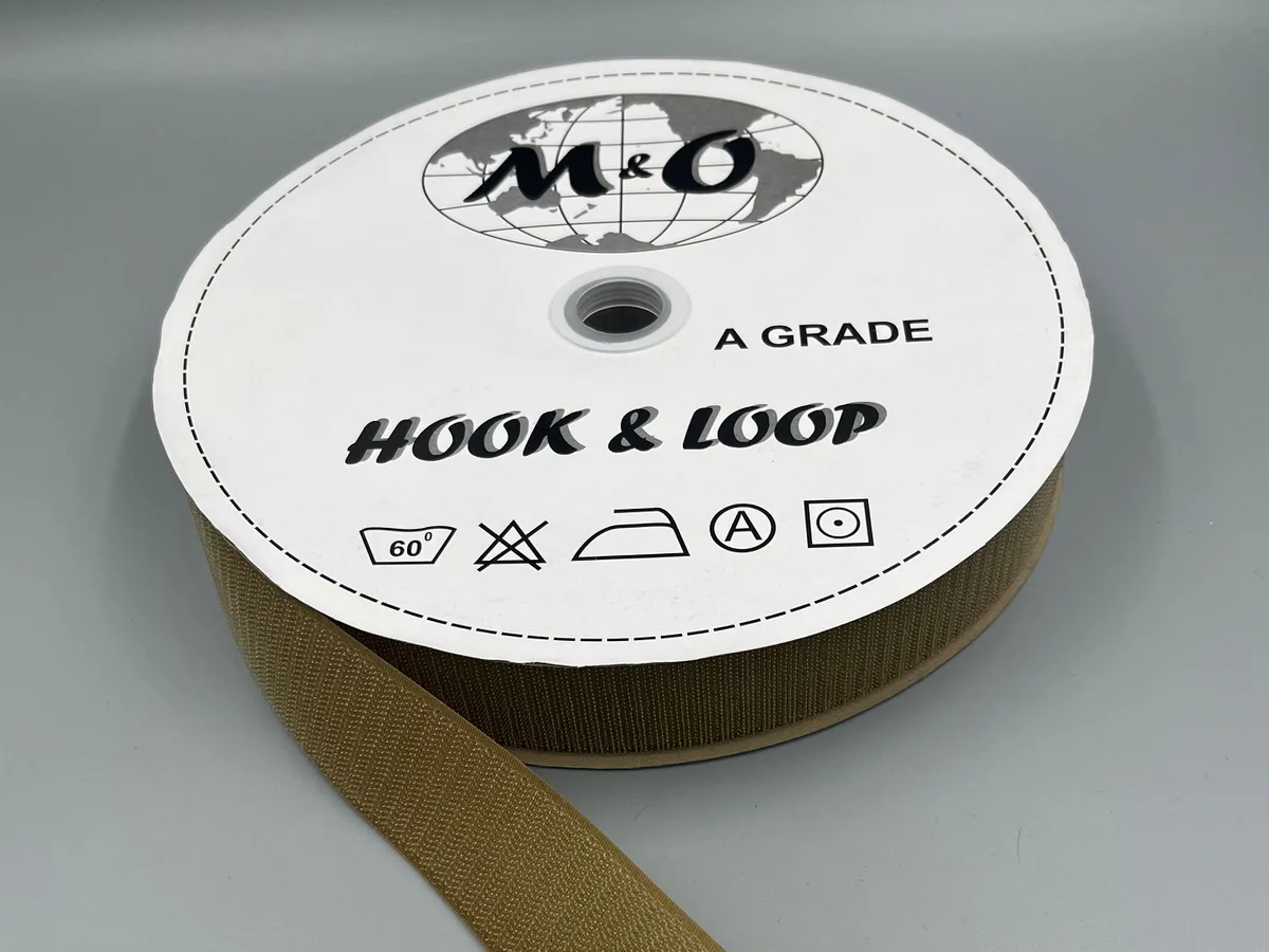 Велькро лента M&O 40мм 100% нейлон Cayot Brown крючок