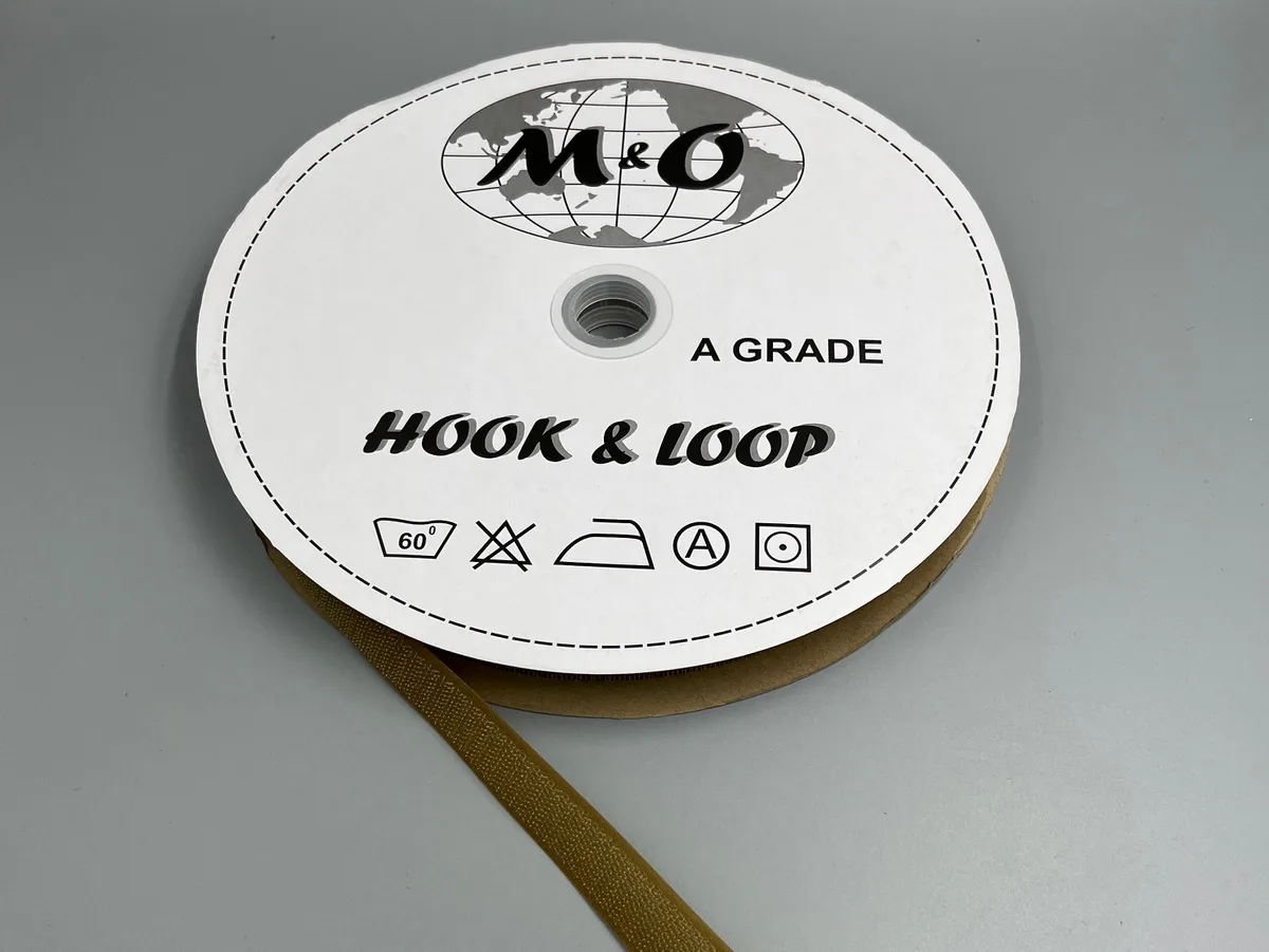 Велькро лента M&O 20мм 100% нейлон Cayot Brown крючок