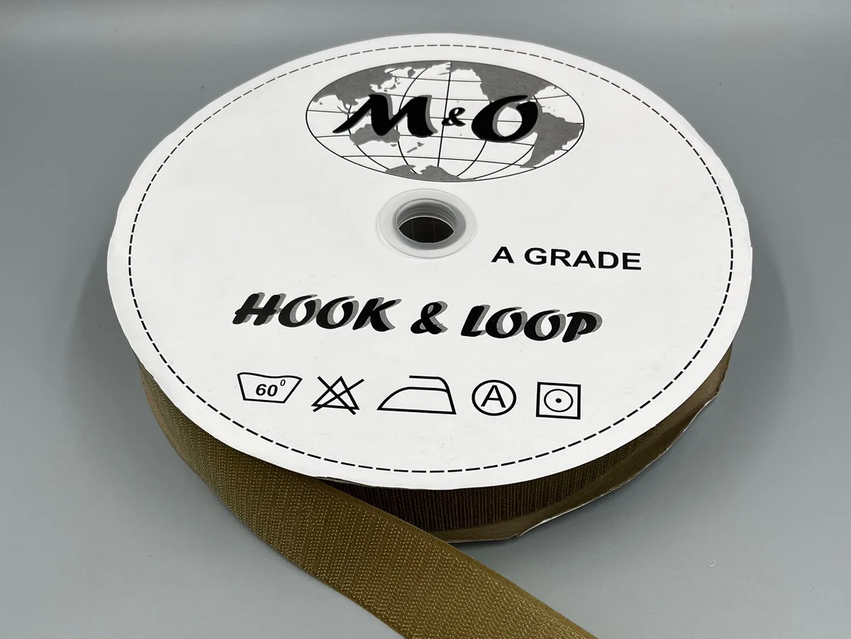 Велькро лента M&O 50мм 100% нейлон Cayot Brown крючок