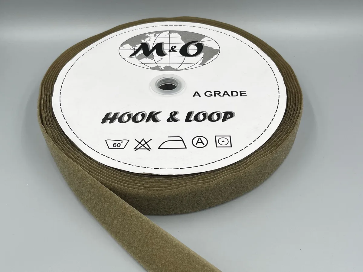 Велькро лента M&O 30мм 100% нейлон TAN крючок