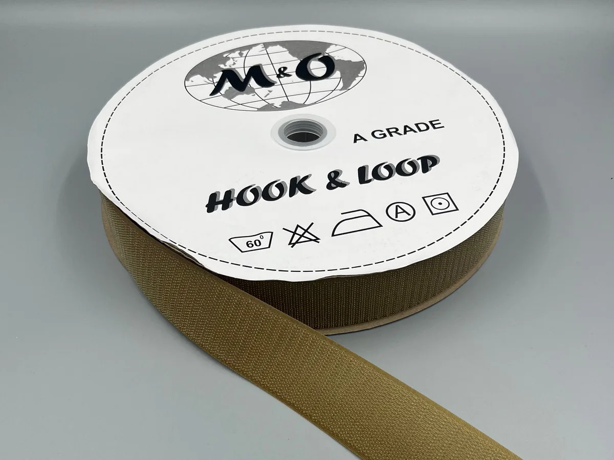 Велькро лента M&O 30мм 100% нейлон Cayot Brown крючок