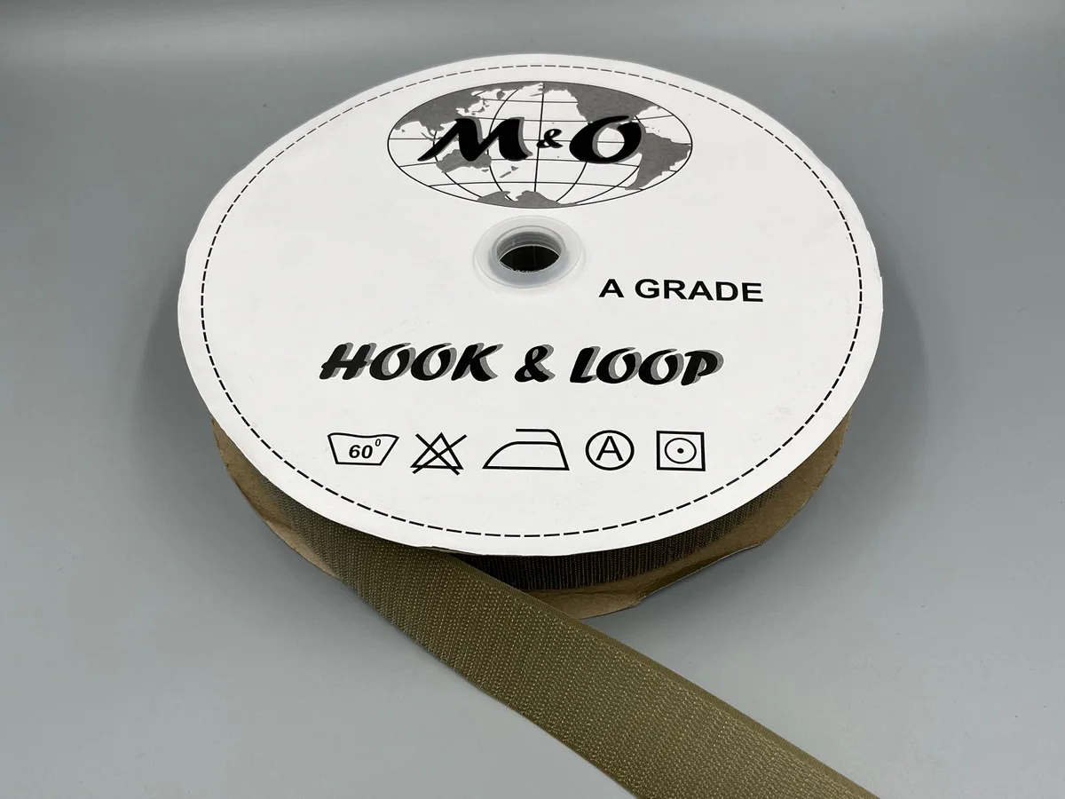 Велькро лента M&O 50мм 100% нейлон TAN крючок