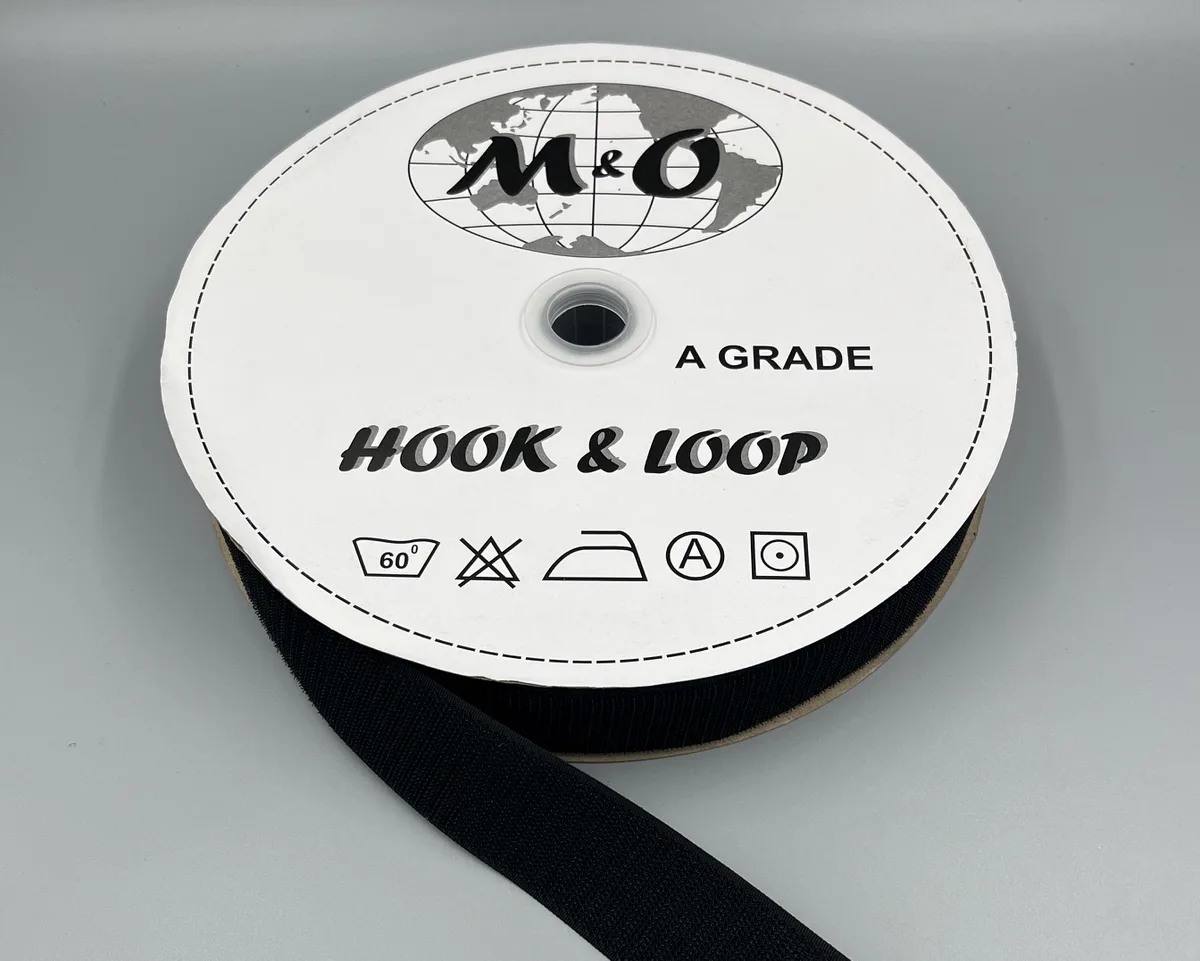 Велькро лента M&O 40мм 100% нейлон черная крючок